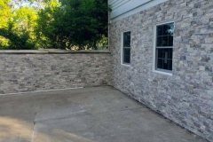 Outside: Stone on foundation wall